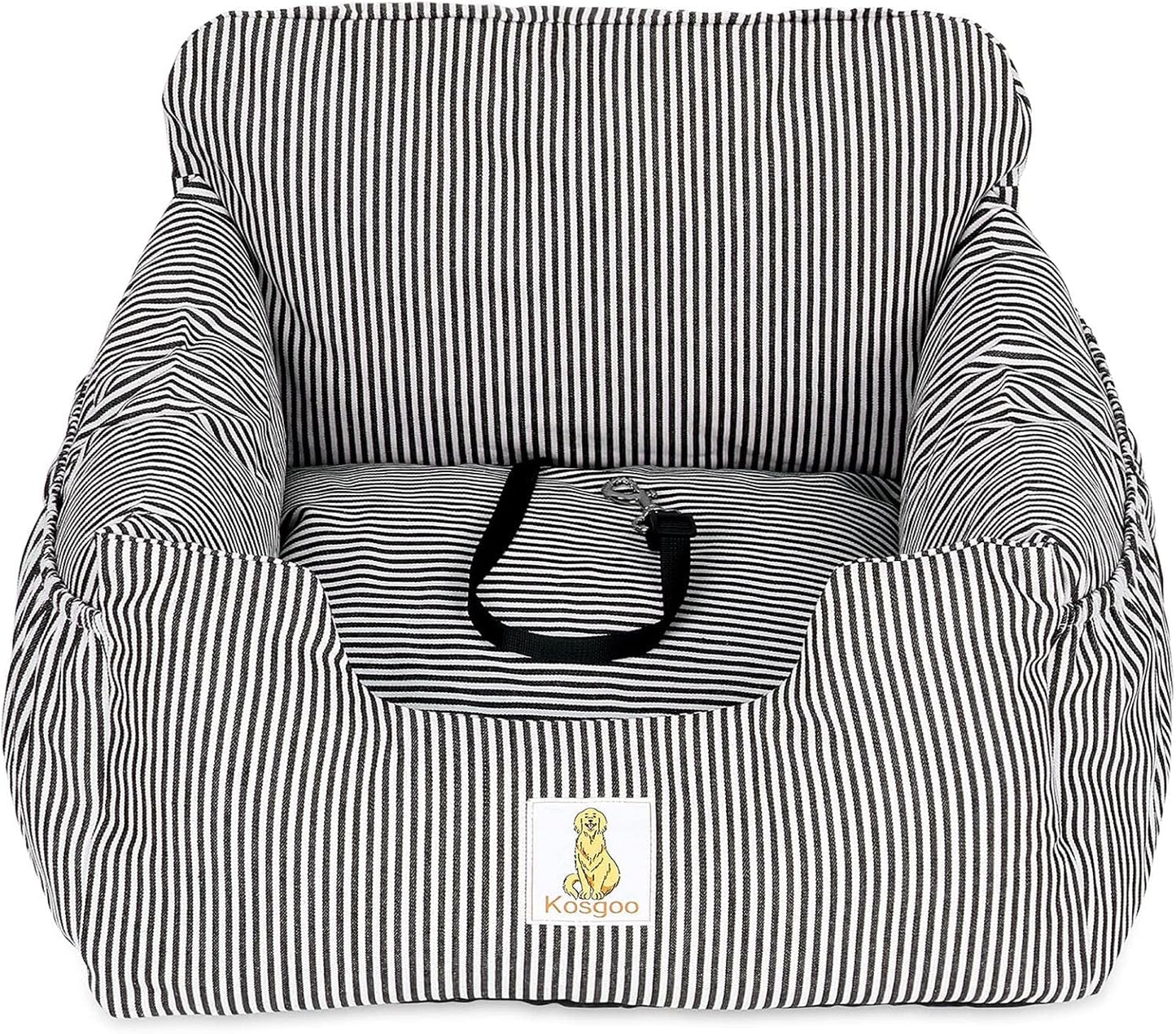 Dog Car Seat for Small Dogs,Fully Detachable and Washable Puppy Dog Booster Seats with Storage Pockets and Clip-On Safety Leash,Non-Slip Base Dog Bed Dual-Use for Car and Home (Blue)