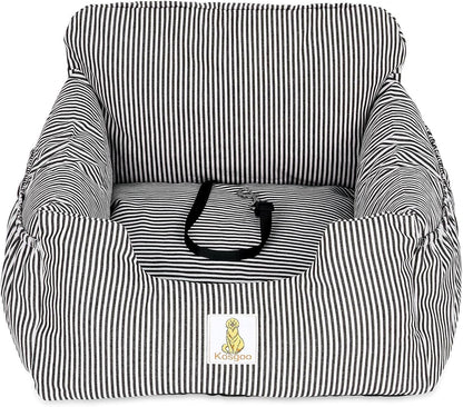 Dog Car Seat for Small Dogs,Fully Detachable and Washable Puppy Dog Booster Seats with Storage Pockets and Clip-On Safety Leash,Non-Slip Base Dog Bed Dual-Use for Car and Home (Blue)