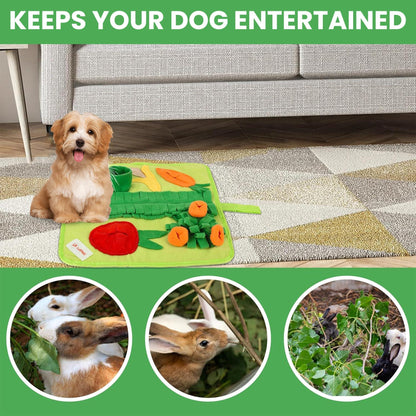 Snuffle Mat for Small Dogs Cats 19X19 Inch Soft Foraging Mat for Rabbits Washable anti Slip Perfect for Bunnies Guinea Pigs & Hamsters Sniff Puzzle Toy for Puppies (Medium)