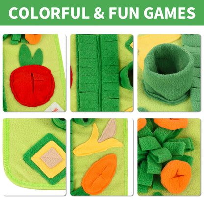 Snuffle Mat for Small Dogs Cats 19X19 Inch Soft Foraging Mat for Rabbits Washable anti Slip Perfect for Bunnies Guinea Pigs & Hamsters Sniff Puzzle Toy for Puppies (Medium)