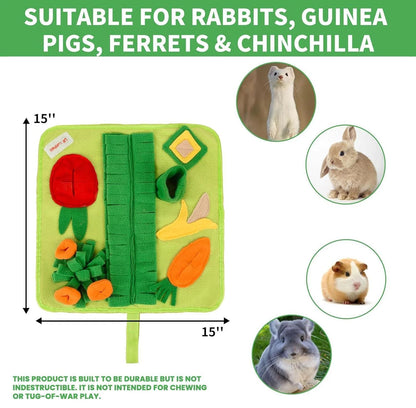 Snuffle Mat for Small Dogs Cats 19X19 Inch Soft Foraging Mat for Rabbits Washable anti Slip Perfect for Bunnies Guinea Pigs & Hamsters Sniff Puzzle Toy for Puppies (Medium)